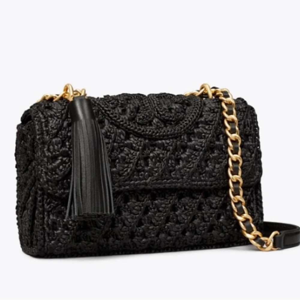 Tory Burch Fleming Raffia  Convertible Shoulder